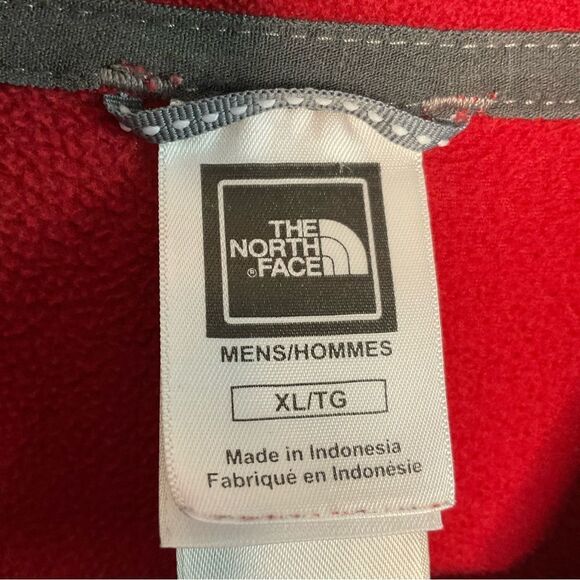The North Face Fleece Jacket Mens XL Long Sleeve 1/4 Zip Red & Black TKA 100‎ - Picture 6 of 7